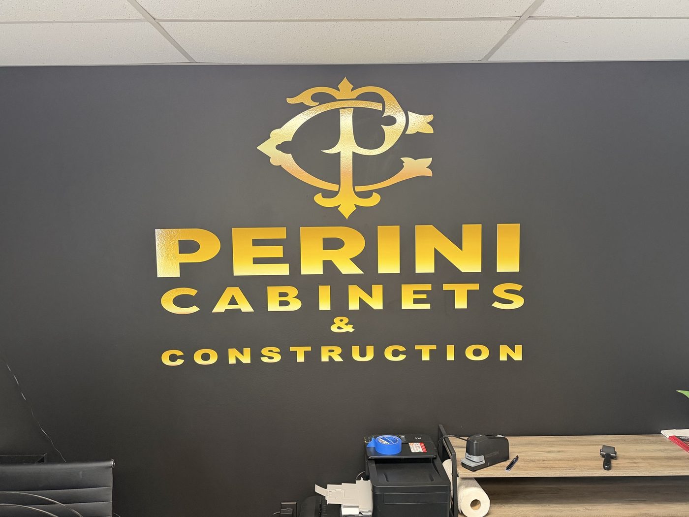 Perini Cabinets showroom sign