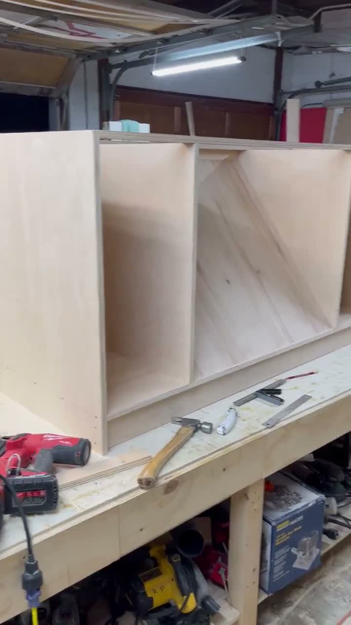 Cabinet carcass being built in the Perini Cabinets workshop